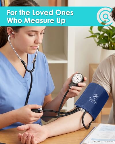 Manual Blood Pressure Cuff with Stethoscope for Nursing Students - color: Blue, style: With Basic Stethoscope