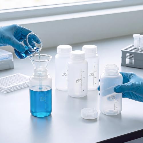 4 Pcs 8 oz Wide Mouth Plastic Bottles, PP Liquid Containers - size: 8 oz