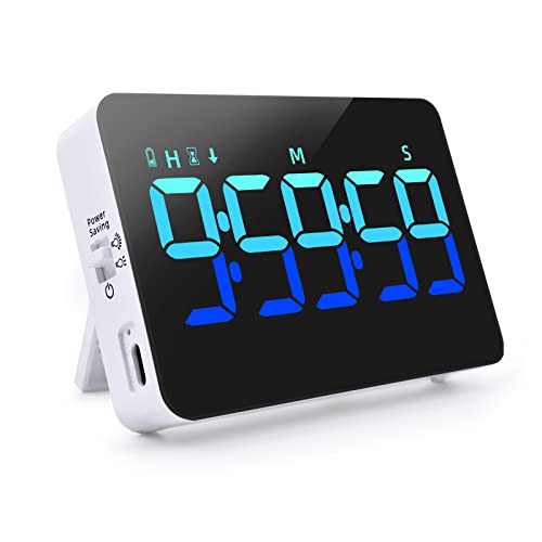 PERSUPER Kitchen Digital Timer, Count Down Up, Rechargeable, Vibration Mode - color: Blue