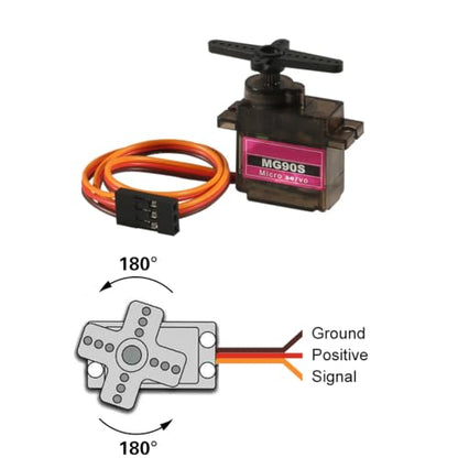 4Pcs MG90S Micro Servo Motor 9G Servo Geared Micro RC Servo Motor Smart Robot 360 Degree Compatible with Raspberry Pi Project Car Helicopter Airplane Boat