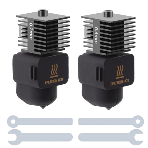2PCS A1 Mini/A1 Hotend, A1 Mini/A1 Print Head Kit High-Temperature 0.2mm/0.4mm Hardened Steel Nozzle with Silicone Sock Compatible for Bambu Lab A1/A1 Mini 3D Printer, - style: A1 Mini/A1 Print Head Kit 0.2mm and 0.4mm