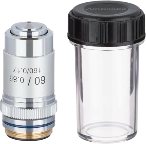 AmScope A60X 60X Achromatic Microscope Objective, Grey - style: 60X Objective