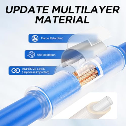 5:1 Heat Shrink Tubing Kit 365 PCS, Industry-Leading 5:1 Ratio Shrink Wrap Tubing Adhesive Lined, Heat Shrink Wire Connectors, Marine Grade Dual Wall, Waterproof Electrical Wire Tube Connectors(Clear) - color: Clear