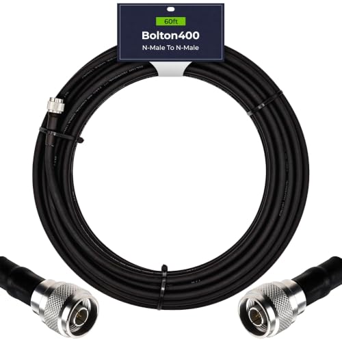 Bolton400 Coaxial Cable 60ft Black, N Male to N Male - LMR®400 Equivalent - size: 60ft Black N-Male to N-Male
