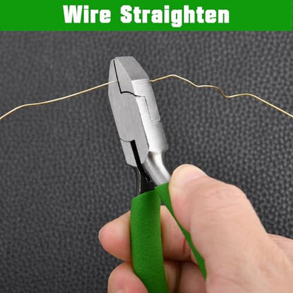 SPEEDWOX 5 Inch Short Flat Nose Pliers for Jewelry Making - Smooth Jaw Spring Loaded Pliers with Comfort Grip, Wire Bending Wrapping Straightening Tool & Beading Craft DIY Projects - style: Short Flat Jaw