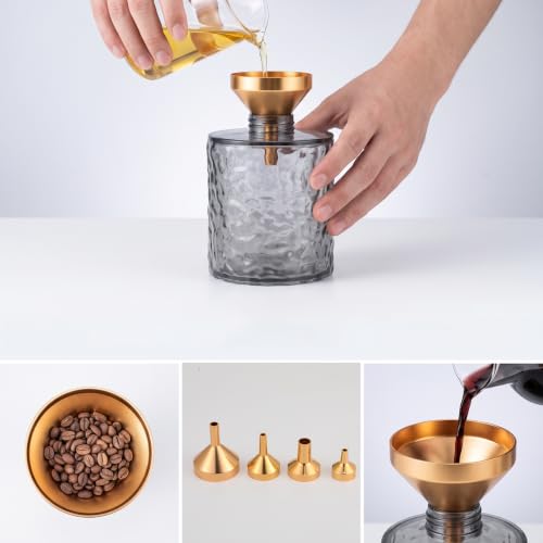 8PCS 4 Size Mini Metal Funnel for Filling Small Bottles