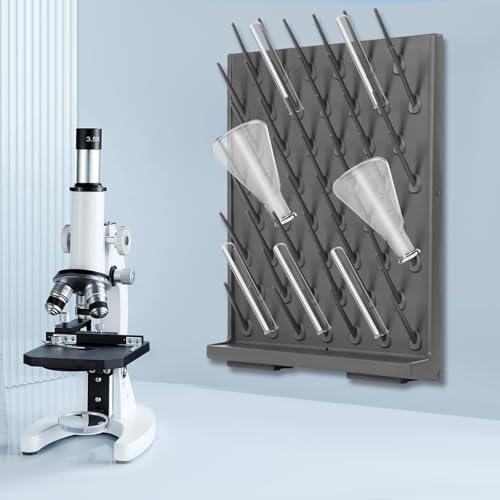 52 Pegs Lab Drying Rack, Drying Rack for Lab Glassware and Bottles - color: Gray, size: 52 Pegs