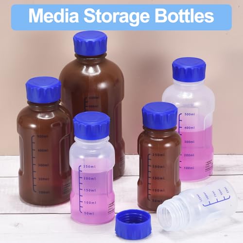 PATIKIL 500ml Reagent Bottle 2Pcs Graduated Storage Bottles PP Blue Brown - color: Brown, size: 500ml