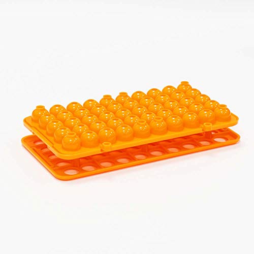 ULAB Scientific Test Tube Rack with Silicon Rubber Gasket, for Tubes of Diameter from 10mm to 18mm. 50Holes, ABS Material, Pack of 2, UTR1005 - style: With Silicon Rubber Gasket