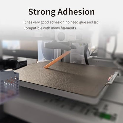 235mm Gold PEI Sheet for Flashforge Adventurer 5M/5M Pro/AD5X, Double Sided Textured/Smooth Spring Steel Build Plate | US-Imported Thicker Film & 10-Yr Proven High-Temp Performance - size: 235x235mm