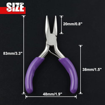 3 Inches Chain Nose Pliers Mini Needle-Nose Pliers Miniature Pocket Plier Mini Jewelry Pliers For Jewelry Making Bending Wire Small Object Gripping Diy Craft Hobby Supplies - style: Chain Nose Pliers