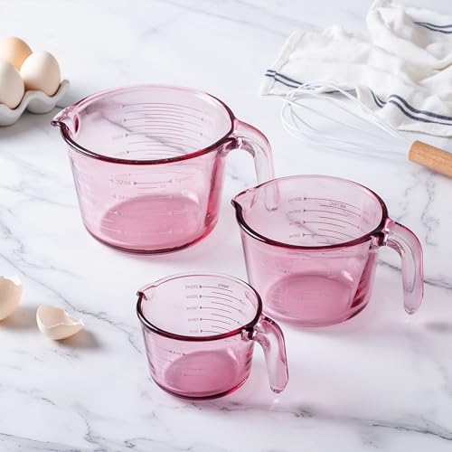 COOK WITH COLOR Glass Measuring Cups - Ideal for Cooking and Baking, Purple - color: Purple