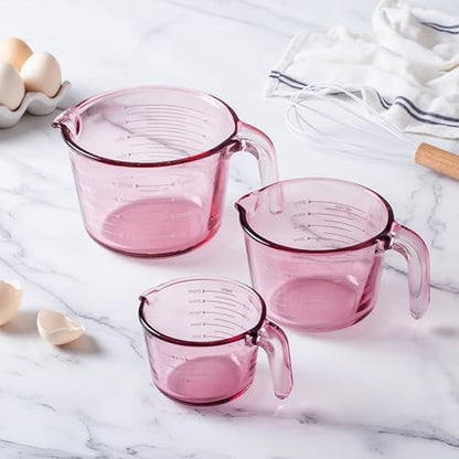 COOK WITH COLOR Glass Measuring Cups - Ideal for Cooking and Baking, Purple - color: Purple