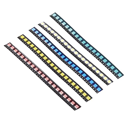 200pcs SMD LED Diodes Kit RGB 5050 Lights Assorted Diode SMD LED Diodo Kit Green RED White Blue Yellow Lighting Bulb Each 40PCS Lamps Light Emitting Diodes 5050 LED Kit - color: 5050 Multi-colored