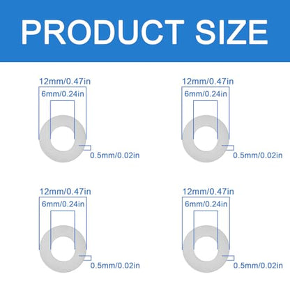 M6x12mm Precision Shim Washers for Shaft Alignment, 304 Stainless Steel - size: M6X12
