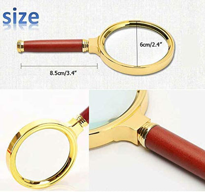 Magnifying Glass 10X Reading Magnifier Handheld 2" Glass Lens Jewelry Loupe Loop for Book and Newspaper Reading and Hobby Observation, Classroom Science