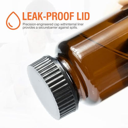 PEKYBIO 24 Pack 100ML Amber Glass Wide Mouth Packer Bottle with Cap - size: 100 mL (3.4 fl oz) Packer Bottle