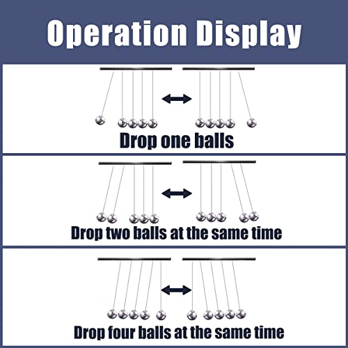 Large Newtons Cradle Pendulum with 7 Balls, 9 inch Newtons Cradle Balance Balls, Science Physics Desk Decoration, Office Home Desk Decoration, Calm Down Fidgets (Black Wooden Base) - size: Large - 7 Balls