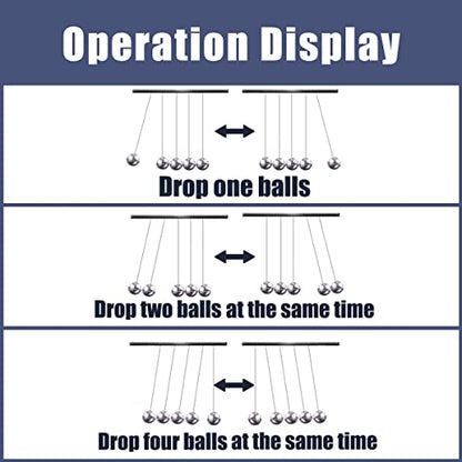 Large Newtons Cradle Pendulum with 7 Balls, 9 inch Newtons Cradle Balance Balls, Science Physics Desk Decoration, Office Home Desk Decoration, Calm Down Fidgets (Black Wooden Base) - size: Large - 7 Balls
