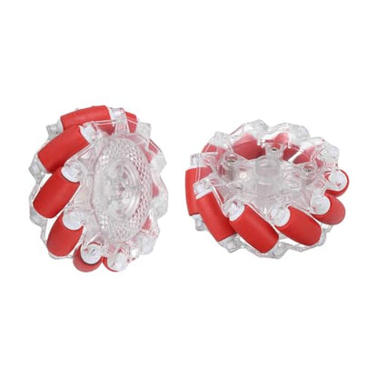MECCANIXITY 1Set Mecanum Wheels Set, 66mm / 2.6" ABS Rubber Omnidirectional Wheels for Smart Robot Car Parts DIY Models Accessories, Red