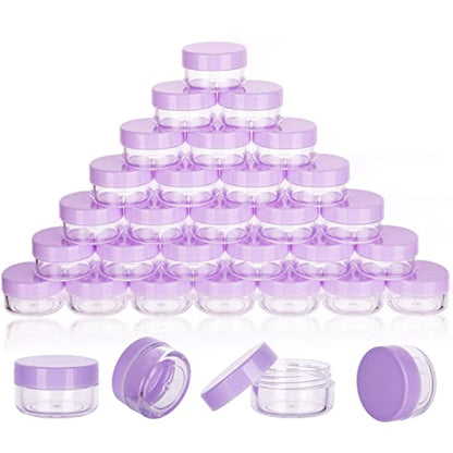 5 Gram Sample Containers 50 Count Small Travel Containers with Lids - color: Purple