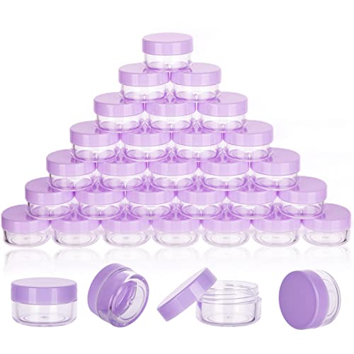 5 Gram Sample Containers 50 Count Small Travel Containers with Lids - color: Purple