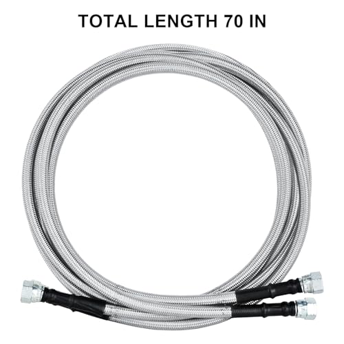 Mupera 6AN 70" Transmission Cooler Lines - 304SS Braided Lines Direct Fit - color: White, size: 70 Inch