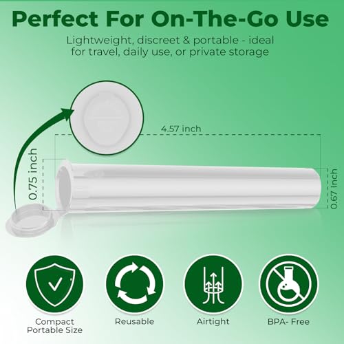 Kopperko Travel Medicine Container, 116mm, 100 Pack, Clear - color: Clear, size: 100 Tubes