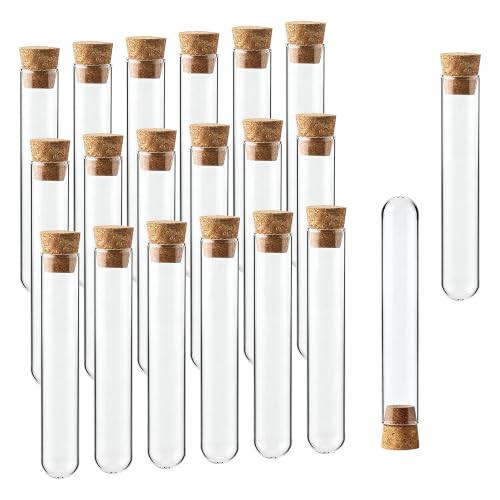 20pcs 50ml 3.3 Borosilicate Glass Test Tubes Cork Stoppers, LVH009 - color: 20-Pack 50ml(1.69oz) with Cork Stoppers