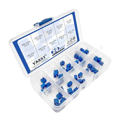 50Pcs 3362P Potentiometer Trimmer Variable Resistor 100ohm-500K Kits