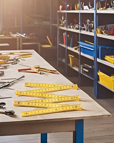 Quluxe Folding Ruler Measuring Stick Foldable 1M Metric Ruler-Metric Only - size: 1m (Metric only, yellow)
