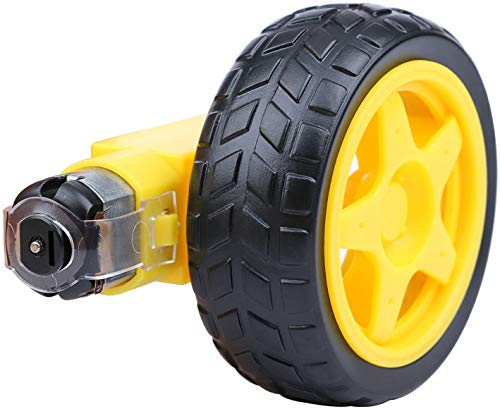 Gebildet 4pcs Geared Motor DC3V-12V DC for Four-Wheel Drive Toy Car/Robotic Body/Aircraft Toys+4pcs Plastic Tire Wheels - style: motor with wheel