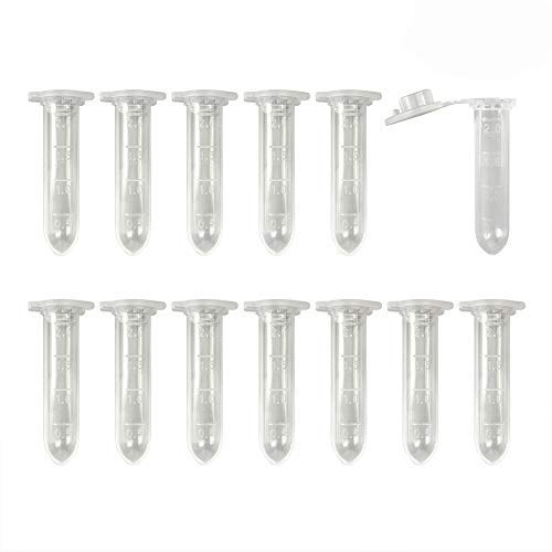 Centrifuge Tubes 200 Pack 2ml Polypropylene Clear Graduated Mirco Test Tubes with Snap Cap for Sample Storage Container No-Leak