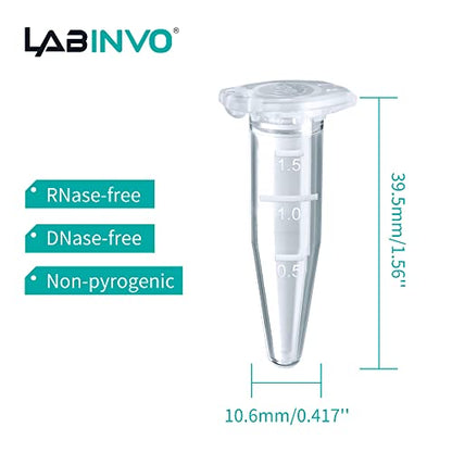 1.5ml Sterile Microcentrifuge Tubes with Safe-Lock Cap, Pack of 500, Max.RCF15000×G Conical Bottom Centrifuge Tubes, PP Material, Molded Graduation 10.6x39.5mm, IN-MT15A - style: 1.5mL,500PCS,Sterile