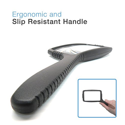 MagniPros Jumbo Size Magnifying Glass Wide Horizontal Lens(3X Magnification)- Shockproof Housing & Scratch Resistant Design W/Large Viewing Area Ideal for Reading Small Prints & Low Vision