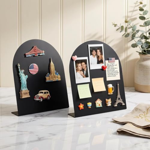 Magnetic Metal Display Stand,2 Pack Magnetic Bulletin Board - color: Black-a