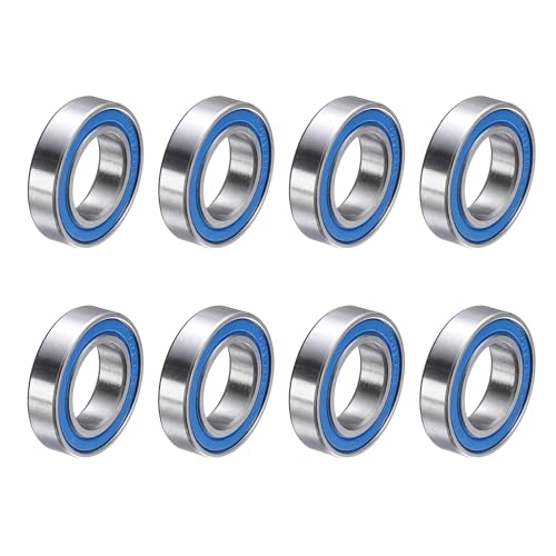 uxcell 8 Pcs 6801-2RS Deep Groove Micro Bearing, 12x21x5mm Chrome Steel - size: 6801-2RS