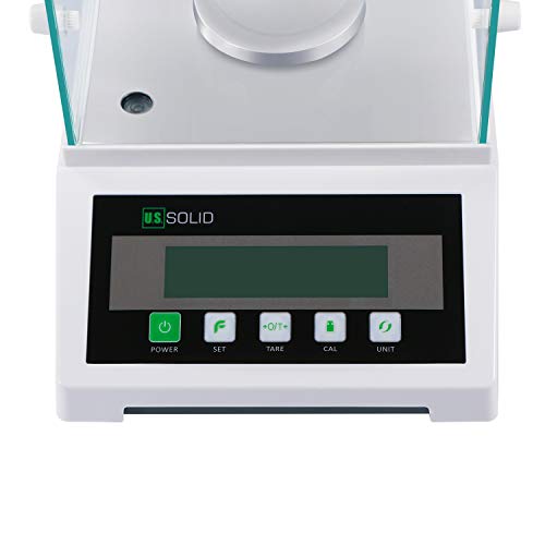 U.S. Solid 0.1 mg Analytical Balance, 220g x 0.1mg, 0.0001g Lab Science Electronic Balance, Electromagnetic Transducer - size: 220 g with External Calibration