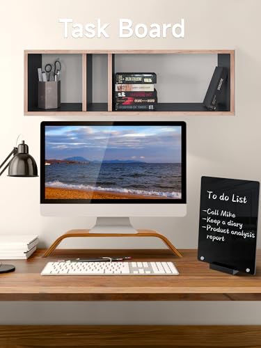 Acrylic Black Dry Erase Board with Stand - 12"x 8" - size: 8"W x 12"H