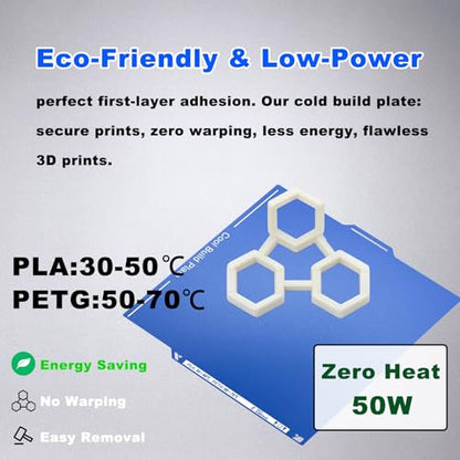 Cold Texture PEI Build Plate for Elegoo Centauri Carbon/Carbon 2 - size: 260x271mm