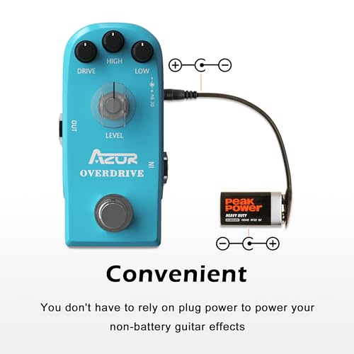 AZOR Guitar Pedal Power Cable | 9V Battery Clip Converter for Effects Pedals | 6-Pack Snap Connector Cables | Durable & Universal Compatibility | Black