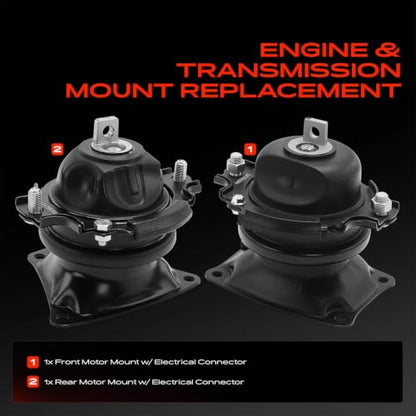 A-Premium Set of 2 Engine Motor Mount Kit Compatible with Honda, Acura