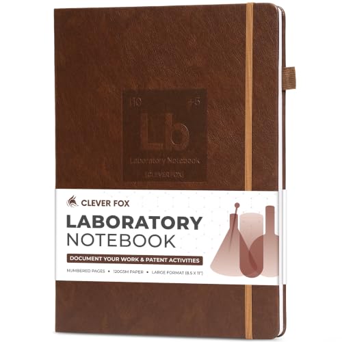 Clever Fox Laboratory Notebook, Lab Notebook, Chemistry Research, Brown - color: Brown
