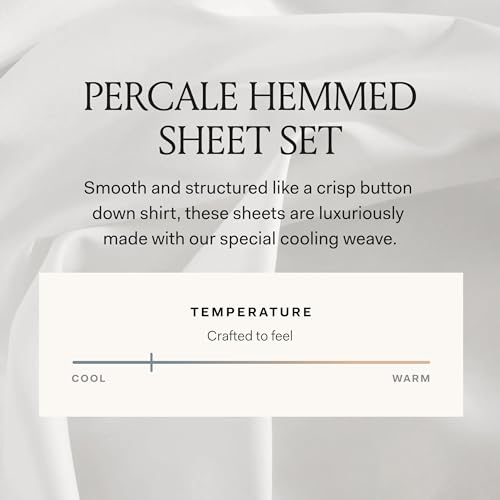 BOLL & BRANCH Percale Hemmed Sheet Set, Twin, Pewter - color: Pewter, size: Twin