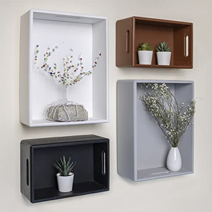 Creative Deco XL Gray Wooden Crate Nesting Crate Handles - color: Grey, size: XL