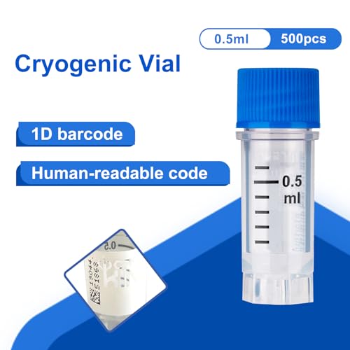 0.5ml Cryovials, Side-Coded, External Thread, White, 500Pcs - color: White, size: 0.5ml