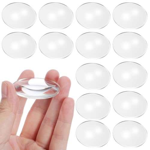 IMIKEYA 20pcs Double Convex Magnifying Glass Lenses, 1. 65 Inch Acrylic Magnifier Set for Seniors Reading, Maps, Jewelry, Watches, Computer Repair, Transparent
