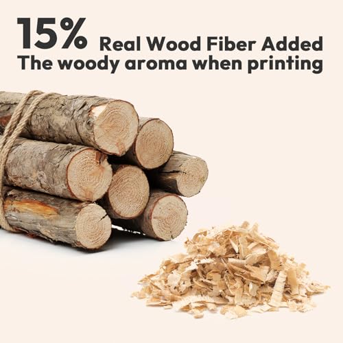 AMOLEN Wood PLA 3D Printer Filament 1.75mm Real Wood Fiber Bundle 200G x4 - color: Black Walnut/White Oak/Cherry Wood/Green Sandalwood