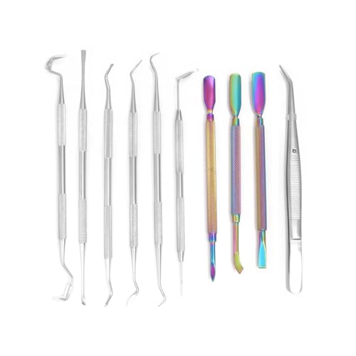 10 Pcs 3D Printer Removal Cleaning Tool Kit - color: Black-9 Picks and 1 Tweezers