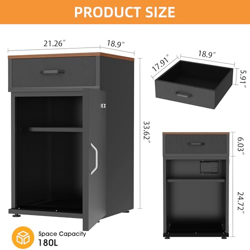 3D Printer Stand with Dehumidifier, Stores Up to 40 Filament Rolls - color: Black